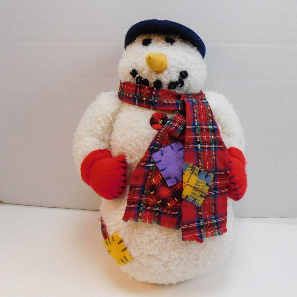 Snowman Plush International Silver Co. Adorable 14" Exc. Plush  Hat Gloves Scarf - Picture 2 of 9